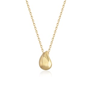 14K Gold Teardrop Necklace: Elegant Minimalist Pendant