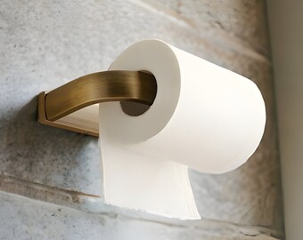 Minimalist Toilet Roll Holder, Solid Brass Toilet Paper Holder, Bathroom Decor, Brass Decor, Bathroom Accessories