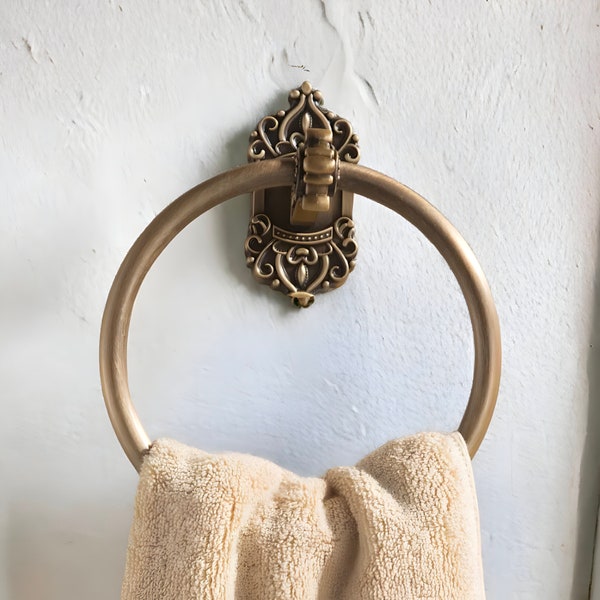 Antique Towel Ring, Victorian Towel Holder, Wall Mounted Towel Ring, Hand Towel Holder