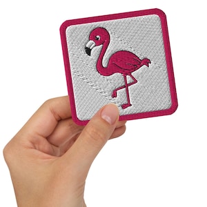 Rosa Flamingo gestickter Aufnäher, Albanien-Solidaritäts-Patch, Pro-Umweltaktivistengeschenk