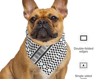 Keffiyeh Dog Bandana: Palestinian Scarf Cat Collar, Support Peace