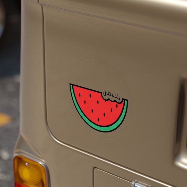 Water-Resistant Palestine Watermelon Sticker Vinyl for Indoor & Outdoor Use on Laptops Light Color Cars and Motorcycles or Clear Windows
