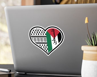 Palestine Heart Sticker for Laptops and Indoor uses Palestine Decal for Those Who Stand with Palestine Gaza & Palestinians Peace Now