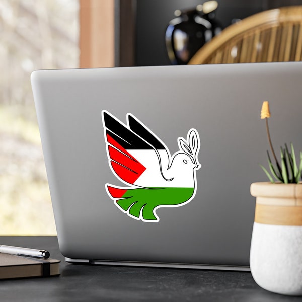 Palestinian Peace Dove for Laptops Fridge Doors & Indoor Use Quality Vinyl Free Palestine Stickers Gaza Bird of Peace Decal for Peace Now