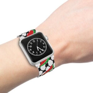 Palestine Keffiyeh Watermelon Apple Watch-armband: Svetttålig elastomer