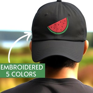 Palestine Watermelon Hat Embroidered Melon Dad Hat Gaza Anti-War Baseball Cap Peace Activist Gift Ceasefire Protest Accessory Ships from USA