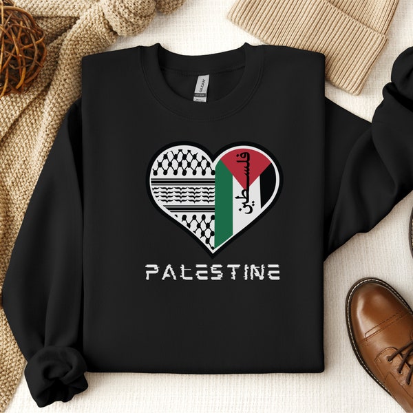 Palestine is in my heart - flag Pullover Hoodie