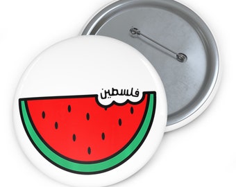 Palestine Watermelon Button Pin Badge for Those Who Stand with Palestine Gaza and the Holy Land No More Oppression 786 Peace Salam.