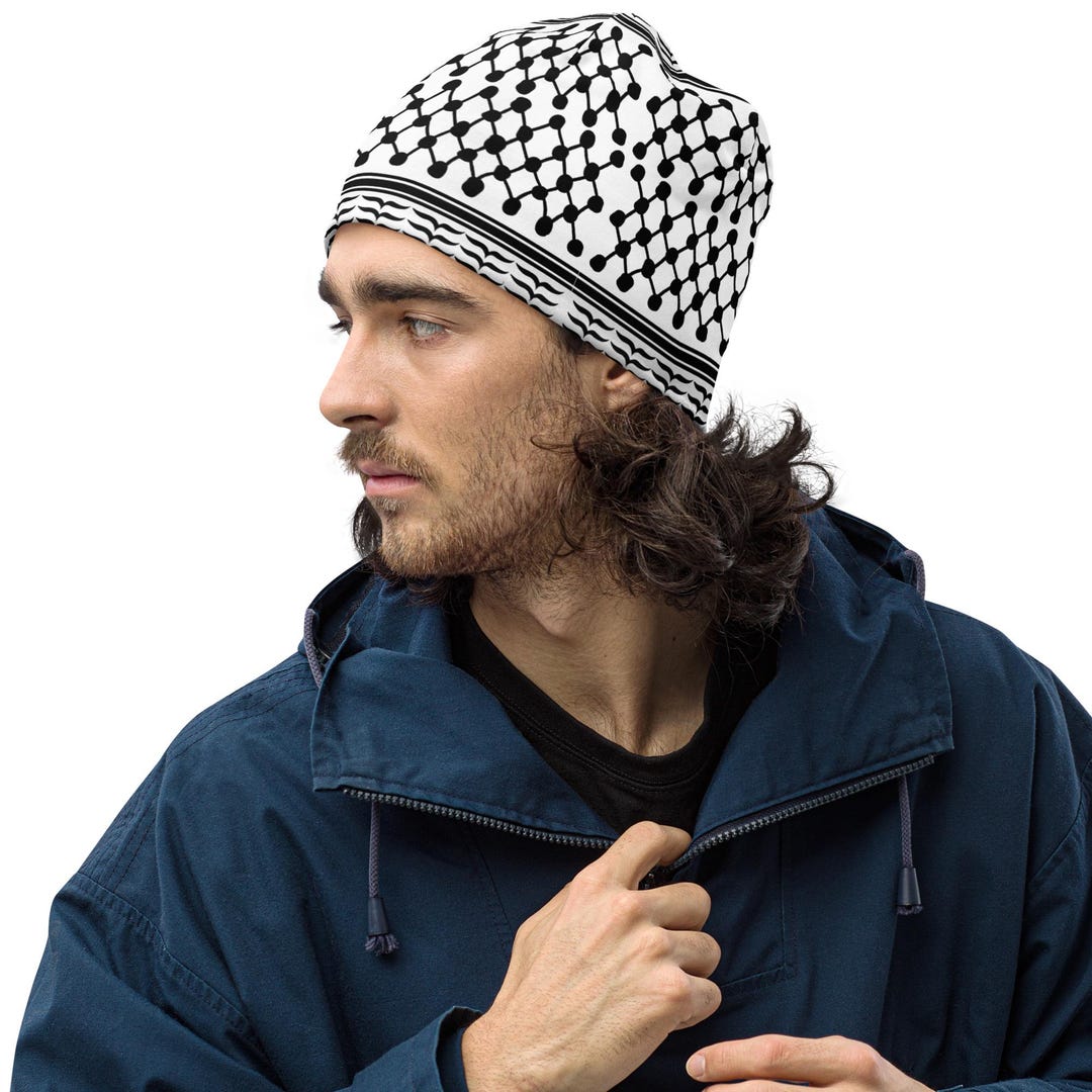 Keffiyeh Beanie: Palestinian Inspired Winter Hat - Gaza Solidarity - Etsy