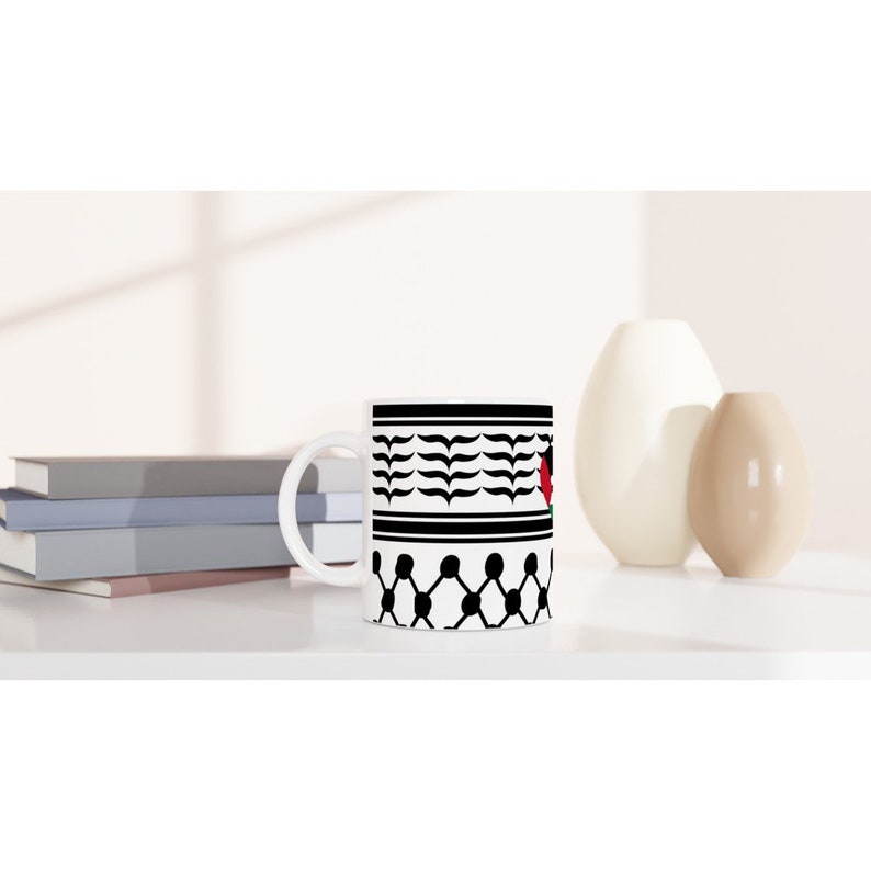 6-piece Palestinian keffiyeh print Arabic coffee cup set T00003