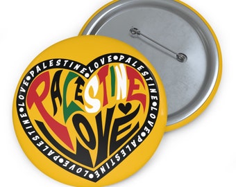 Palestine Love Pin Badge for Those Who Stand with Palestine, Gaza & Palestinians, Protect the Holy Land, Peace