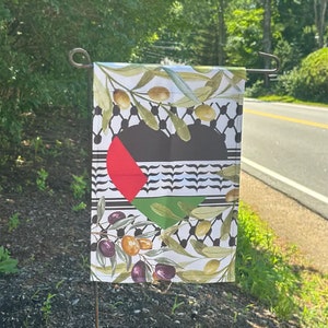 Palestine Heart Flag Keffiyeh Olive Branch Yard Sign Pro Palestine Lawn Sign Activist Home Decor Gaza Banner Ceasefire Peace Now Double Side