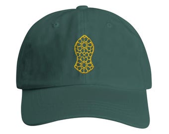 Gold-Embroidered Nalayn Hat: Blessed Sandal Print Cap, Muslim Gift