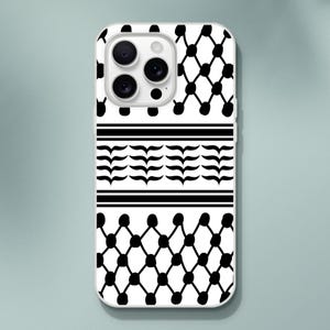 Keffiyeh Phone Case: Palestine Black and White Kufiya Design