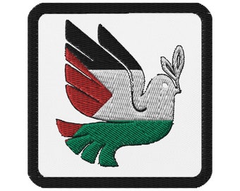 Embroidered Dove of Peace Patch - Palestine Solidarity Iron-On / Sew-On