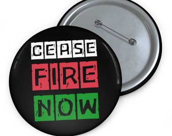 Cease Fire Now Pin Palestinian Peace Badge Anti-War Protest Button Ceasefire Activist Pins to Represent Palestine & End War 786 Salam