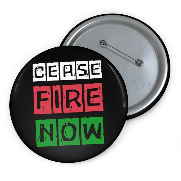 Cease Fire Now Pin Palestinian Peace Badge Anti-War Protest Button Ceasefire Activist Pins to Represent Palestine & End War 786 Salam