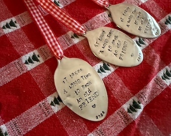 FRIENDSHIP Ornament - it takes a long time to grow an old friend