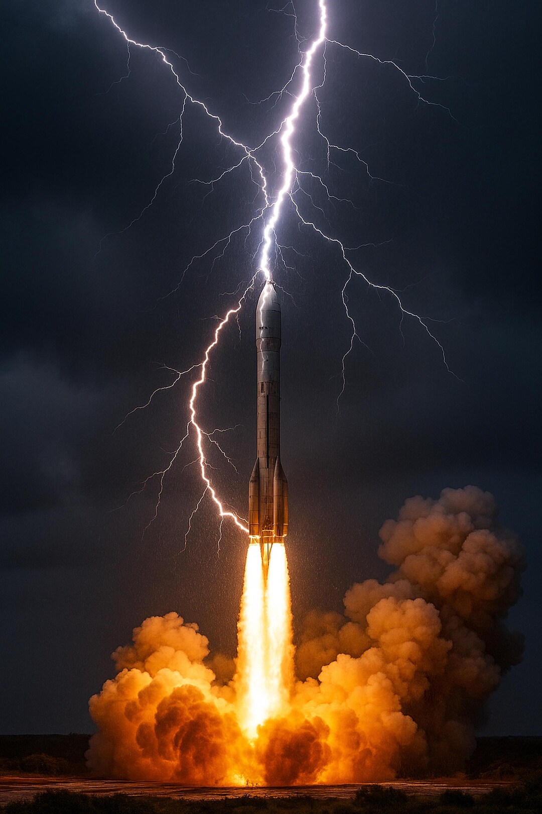 Rocket Launch in a Thunderstorm – Epic Lightning Photo as a Mural - Etsy