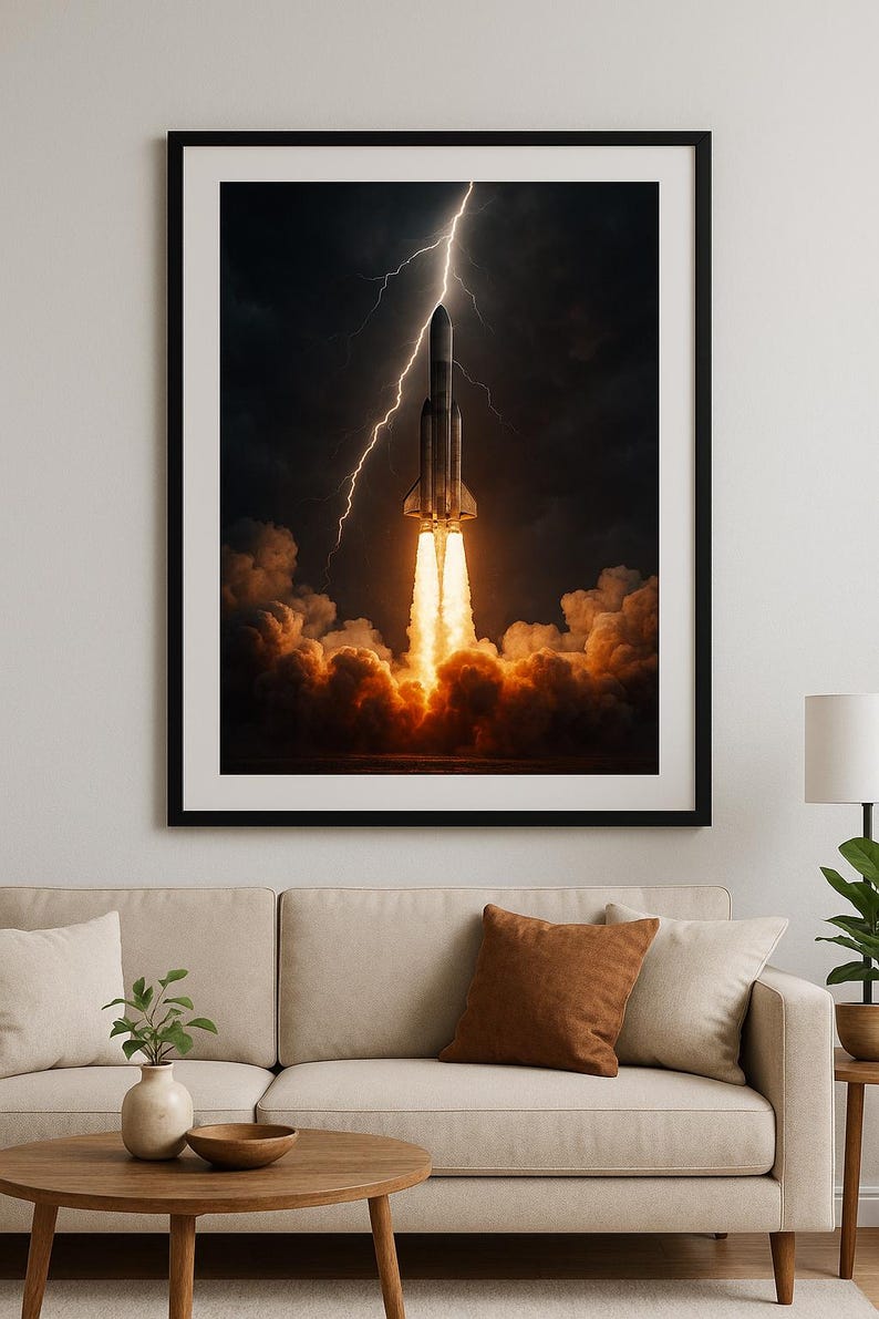 Rocket Launch in a Thunderstorm – Epic Lightning Photo as a Mural - Etsy