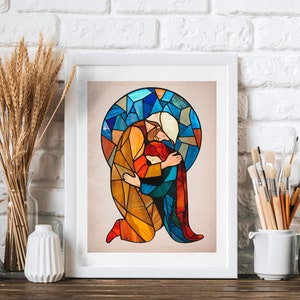 Prodigal Son Returns, MODERN STAINED GLASS, ChristianModern Art, Bible Parables Print, Parable Art, Jesus Parable, Religious Print