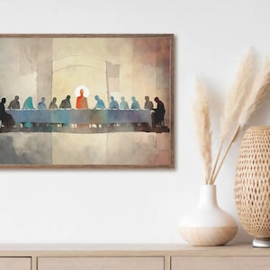 Last Supper Digital Print, BibleArt Print, Minimalistic Jesus Art, Jesus Artful Wall Art, Christian Faith, Christian Kitchen Art, Modern