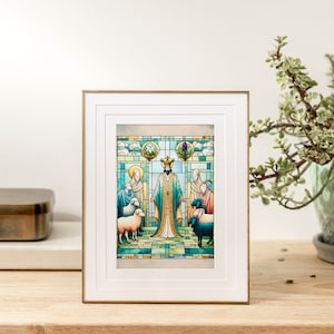 Parable of Sheep and Goats, DIGITAL DOWNLOAD, ChristianModern Art, BibleArt Print, Parable Print, Jesus Parable, Bible Parables