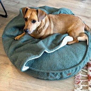 Dog Cave Bed  boucle fabric Premium Bed with removable Cover