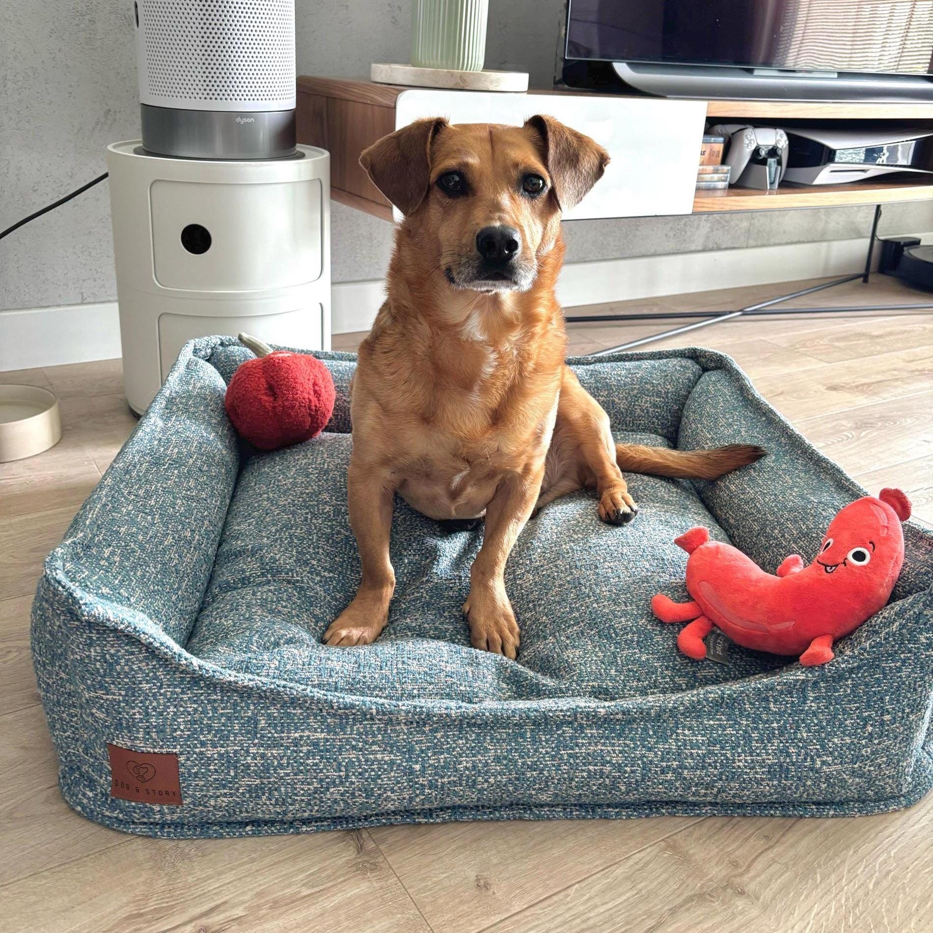 メモリーフォーム犬用ベッド：取り外し可能なカバー付きコーデュロイの