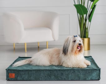 Orthopädisches Hundebett Mit Memory-Schaum – Wasserdicht, Rutschfester Boden, Abnehmbarer Bezug – Für Mittelgroße Hunde (71x59x16,5 Cm)