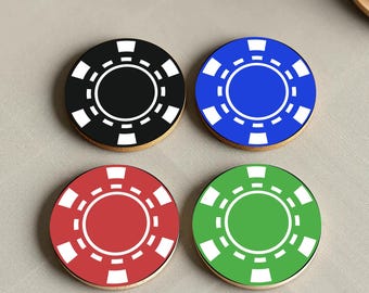 Zestaw podstawek pod żetony pokerowe – podstawki pod napoje w stylu kasyna z korkowym spodem na wieczory pokerowe, do pokojów gier, męskich jaskiń, barów i dekoracji przyjęć w Las Vegas
