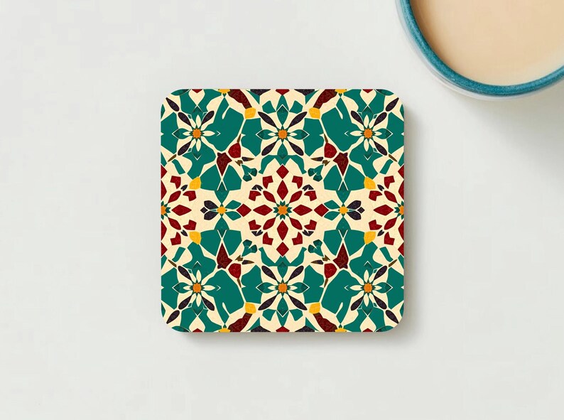 Coaster C featuring a delicate floral arrangement, reflecting Ottoman-era artistic traditions.”