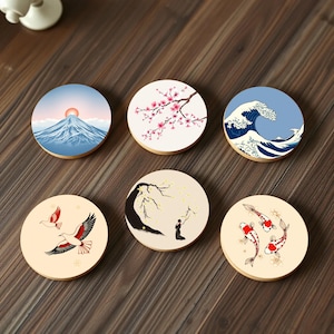 Japanese Art Coasters – Traditional Drink Coasters with Elegant Japanese Style Designs