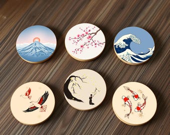 Japanese Art Coasters – Traditional Drink Coasters with Elegant Japanese Style Designs