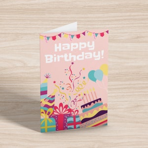 Happy Birthday Card Digital Download Printable Birthday Card Birthday Digital Card Birthday Card Download Gift for Her Gift for Him