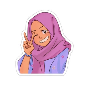 Anime Hijab Stickers for Sale