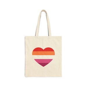 Lesbian Cotton Canvas Tote Bag, LGBTQ Pride Reusable Shopping Bag, Gay Rights Shoulder Bag, Equality Gift, Rainbow Grocery Bag, Queer Beach