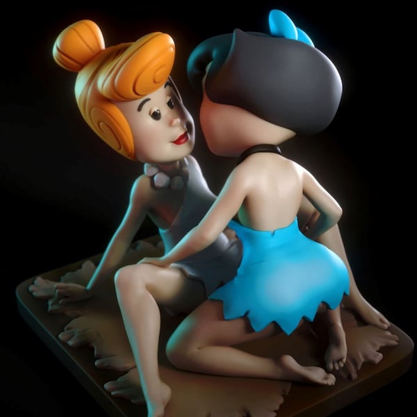 Betty und Wilma STL Datei, 3D Digitaldruck STL Datei für 3D Drucker, Film Charaktere, Spiele, Figuren, Diorama 3D Modell