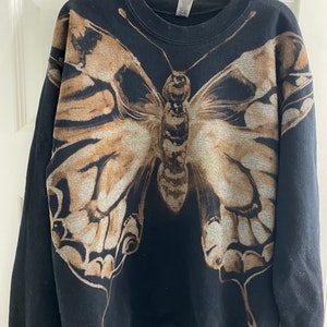 Bleach Painted Moth Sweatshirt