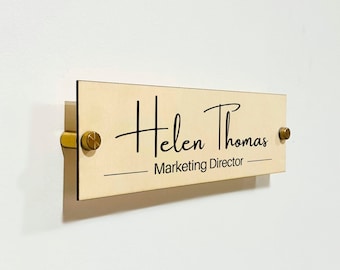 Wall Sign Name Plate - Door Name Plate Office Gifts Executive Sign Wall Name Plate Graduation or Promotion Gift Office Sign CEO Sign