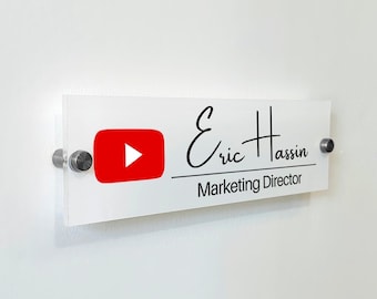 Personalized Sign Door Plaque -  Gift Sign Door Decor Custom Name Plate New Job Gift Reception Plaque Wall Decor