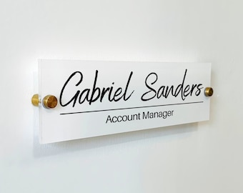 Custom Signs for Office Doors - Name Plate Wall Decor Personalized Sign Office Supply Executive Sign Wall Decor