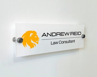 FROSTED Name Plate - Office Decor Reception Sign Door Decor Entrance Sign Ceo Gift Custom Name Plate