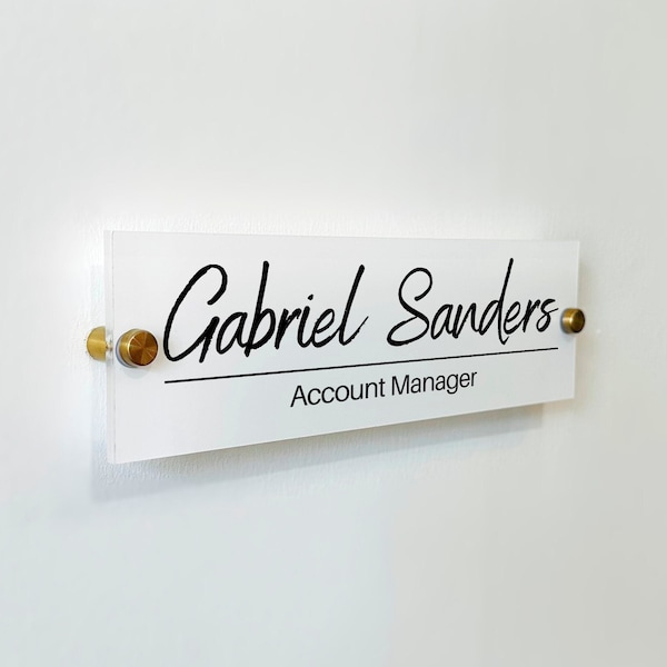 Custom Signs for Office Doors - Name Plate Wall Decor Personalized Sign Office Supply Executive Sign Wall Decor