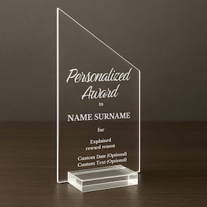 Custom Office Award Plaque Acrylic Appreciation Award Personalized Retirement Gift for Employee, Supervisor, or Coworker