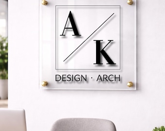 Custom Logo Business Sign - Acrylic Logo Sign for Office Wall, Entry, or Lobby Professional Business Sign Personalized Business Logo Sign