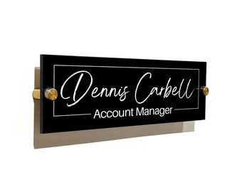 BLACK Wall Sign Name Plate - Door Name Plate Office Gifts Executive Sign Wall Name Plate Graduation or Promotion Gift Office Sign CEO Sign