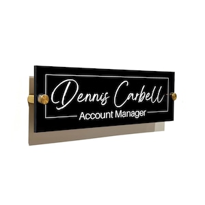 BLACK Wall Sign Name Plate - Door Name Plate Office Gifts Executive Sign Wall Name Plate Graduation or Promotion Gift Office Sign CEO Sign