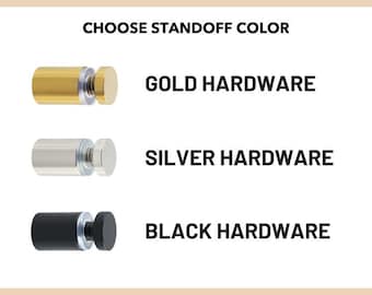 Set of 4 Standoffs - Hardware to Hang, Polished Chrome, Matte Silver, Gold or Matte Black Aluminum Stand-Off