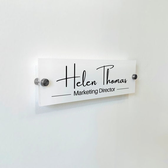 Wall Sign Name Plate - Door Name Plate Office Gifts Executive Sign Wall Name Plate Graduation or Promotion Gift Office Sign CEO Sign